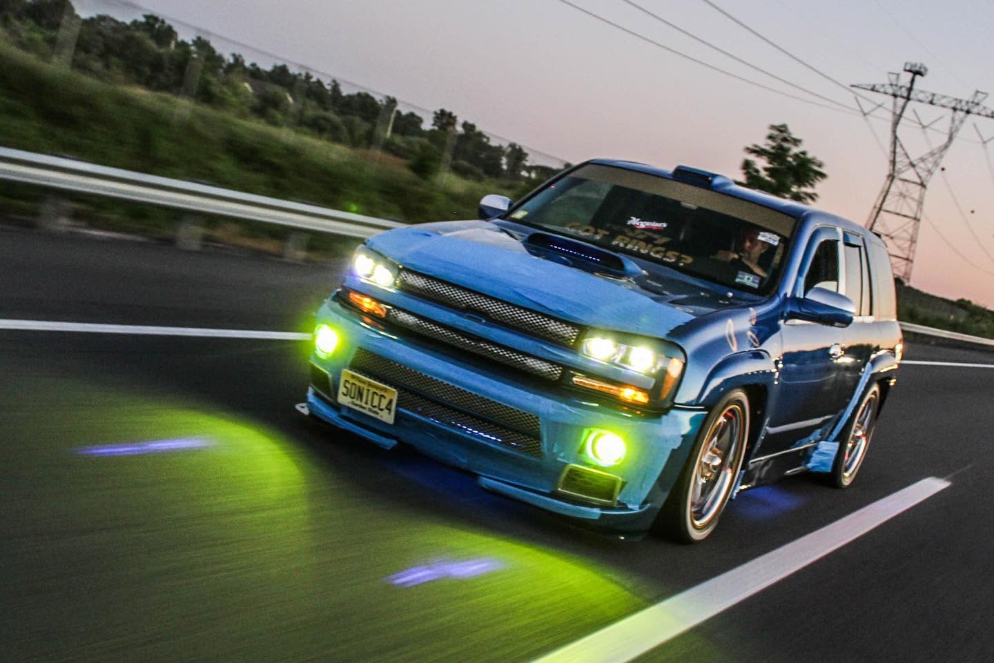 Dusk with lights on